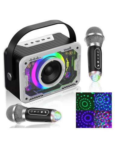 Máquina de Karaoke Vanwit Q9 con 2 Micrófonos Inalámbricos