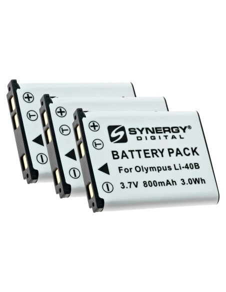 Baterías recargables Synergy Digital para Olympus LI-40B - 3.7V 800mAh