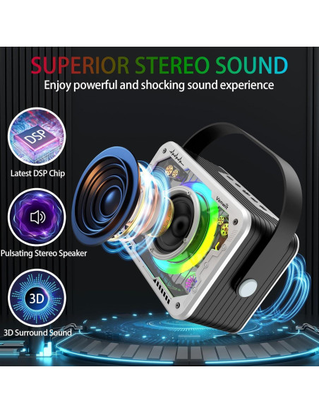 Máquina de Karaoke Vanwit Q9 con 2 Micrófonos Inalámbricos