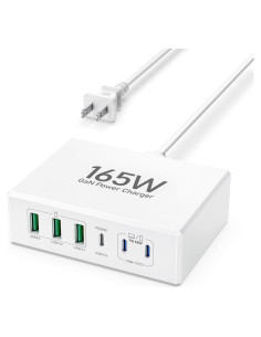 Cargador USB C 165W Dulums 6 Puertos PD y QC Rápido