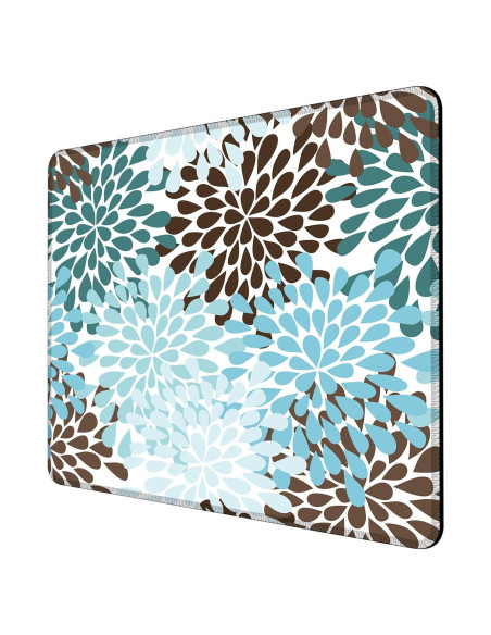 Alfombrilla de Ratón Ghatobty Floral Negra Azul 24.1x20.3 cm