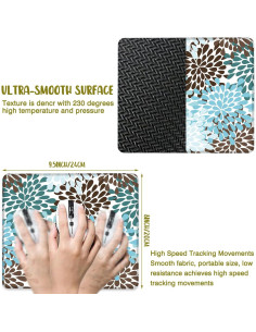 Alfombrilla de Ratón Ghatobty Floral Negra Azul 24.1x20.3 cm 2