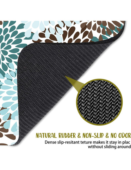 Alfombrilla de Ratón Ghatobty Floral Negra Azul 24.1x20.3 cm