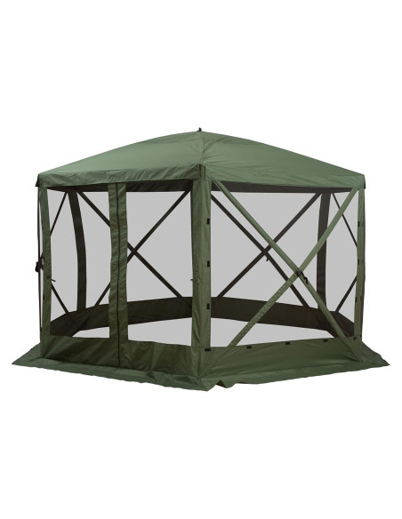 Carpa Plegable Gazebo Outsunny Hexagonal 3.66m Verde