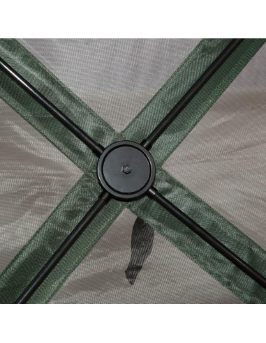 Carpa Plegable Gazebo Outsunny Hexagonal 3.66m Verde