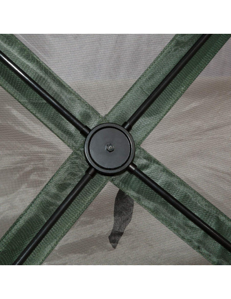 Carpa Plegable Gazebo Outsunny Hexagonal 3.66m Verde