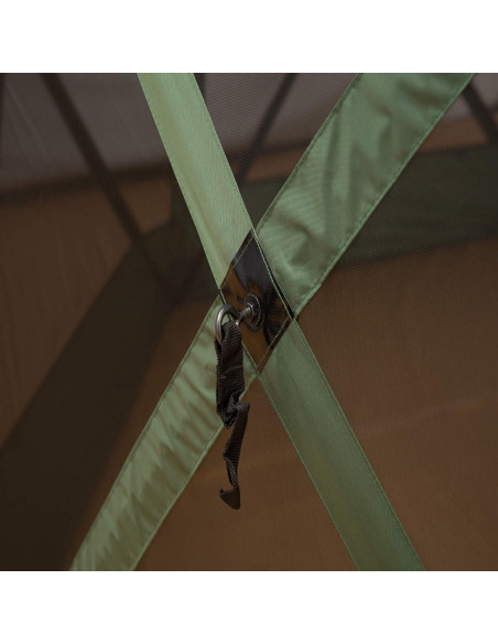 Carpa Plegable Gazebo Outsunny Hexagonal 3.66m Verde