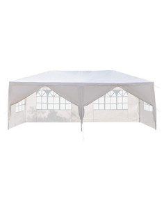 Carpa de Fiesta Vasitelan 10x6 m Blanca Impermeable con Paredes