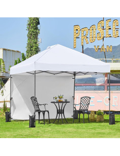 Carpa Plegable 3x3m Yaheetech con Pared Lateral y Accesorios 2