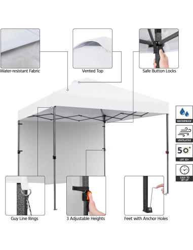 Carpa Plegable 3x3m Yaheetech con Pared Lateral y Accesorios