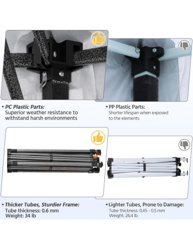 Carpa Plegable 3x3m Yaheetech con Pared Lateral y Accesorios