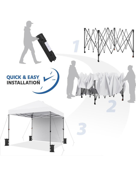 Carpa Plegable 3x3m Yaheetech con Pared Lateral y Accesorios