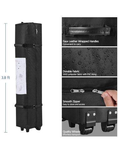 Carpa Plegable 3x3m Yaheetech con Pared Lateral y Accesorios