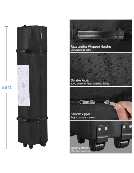Carpa Plegable 3x3m Yaheetech con Pared Lateral y Accesorios