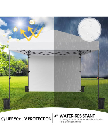 Carpa Plegable 3x3m Yaheetech con Pared Lateral y Accesorios