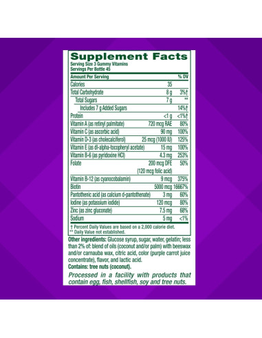 Vitafusion Vitaminas Gummy para Cabello, Piel y Uñas 135ct