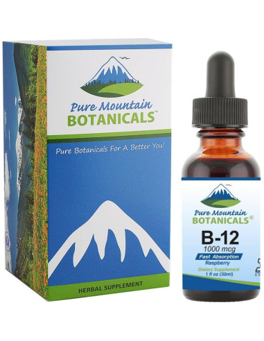 Gotas líquidas de B12 Pure Mountain Botanicals 1000 mcg