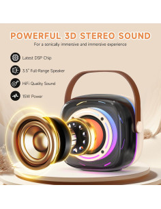 Máquina de Karaoke PPMIC con 2 Micrófonos Inalámbricos 2