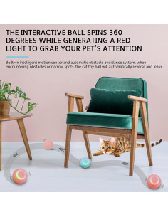 Bola Interactiva para Gatos Found Notice - Recargable y Segura 2