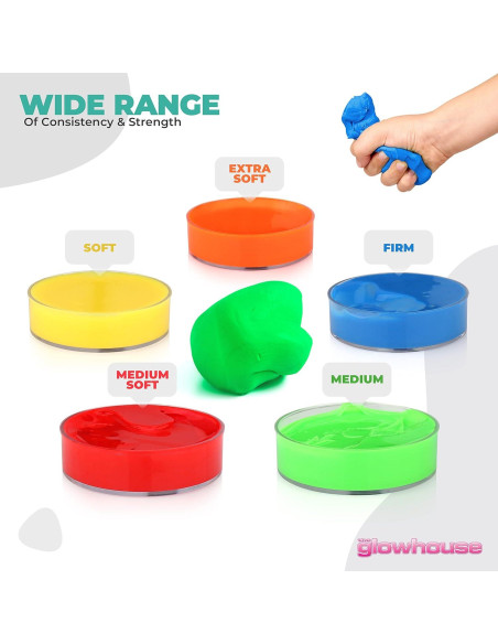 Juego de 5 Masillas Terapéuticas Apretable Glowhouse 57g