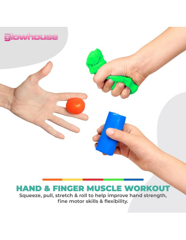 Juego de 5 Masillas Terapéuticas Apretable Glowhouse 57g