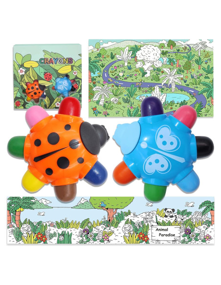 Crayones Beetle HengNexus para Niños 1-3 Años, Set 2 Piezas