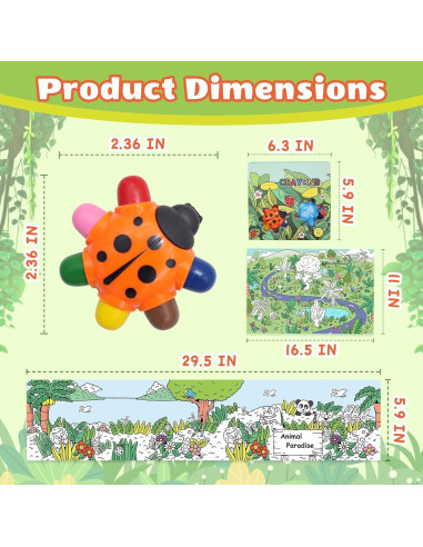 Crayones Beetle HengNexus para Niños 1-3 Años, Set 2 Piezas