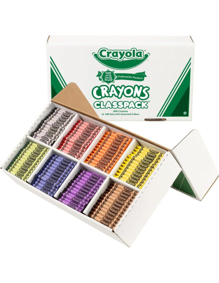 Caja de 800 Crayones Crayola Classpack 8 colores - No tóxicos