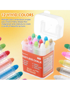 Tiza Sin Polvo Zhenbuco - 12 Colores Lavables para Niños 2