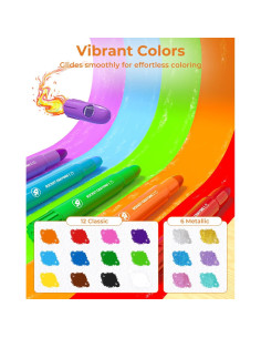 Crayones Lavables No Tóxicos JUPITEARTH 18 Colores para Niños 2