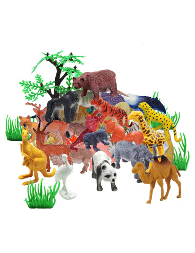 BAIVYLE 53 Figuras de Animales Safari Plástico Educativas 5.6 cm