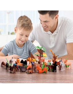 BAIVYLE 53 Figuras de Animales Safari Plástico Educativas 5.6 cm 2