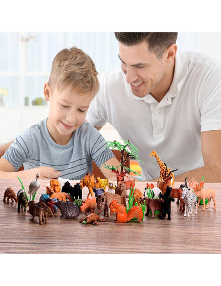 BAIVYLE 53 Figuras de Animales Safari Plástico Educativas 5.6 cm