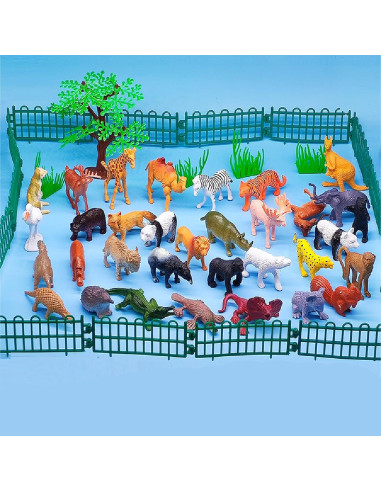 BAIVYLE 53 Figuras de Animales Safari Plástico Educativas 5.6 cm