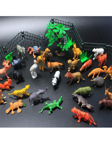 BAIVYLE 53 Figuras de Animales Safari Plástico Educativas 5.6 cm