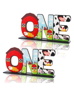 Centros de Mesa de Granja ONE BAOOOFUL para Primer Cumpleaños