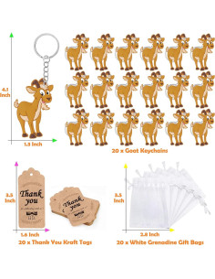 CiciBear 60 Piezas Decoraciones Fiesta Cabra - Llaveros, Etiquetas y Bolsas 2