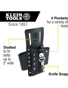 Bolsa de Herramientas Klein 5119 de Cuero con 4 Bolsillos 2