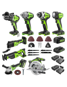 Kit de Herramientas Eléctricas Greenworks 24V - 8 Piezas