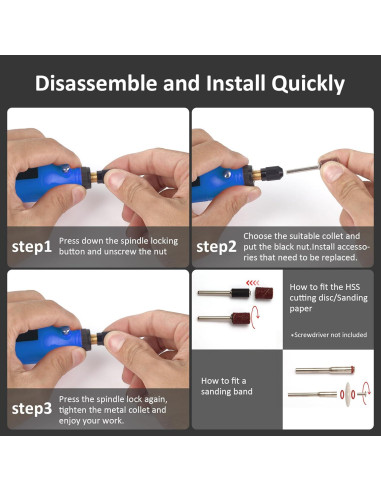 Mini Amoladora Inalámbrica CHOKMAX 3.7V 42 Accesorios LED