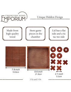 Juego de Tres en Raya Grande CreekView - Madera 21.8 cm 2