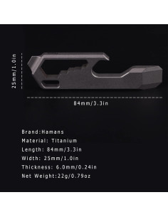 Multiherramienta EDC Hamans de Titanio 84mm Llave Abridor 2