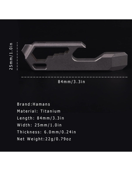 Multiherramienta EDC Hamans de Titanio 84mm Llave Abridor