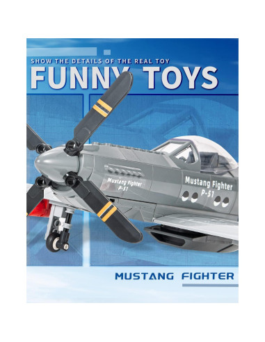 Conjunto de Bloques de Construcción dOvOb Caza P-51 Mustang 256 Piezas