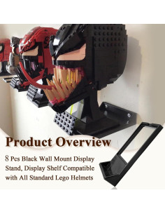 Soporte de Exhibición de Pared Negro WFCYX para Cascos Lego 2