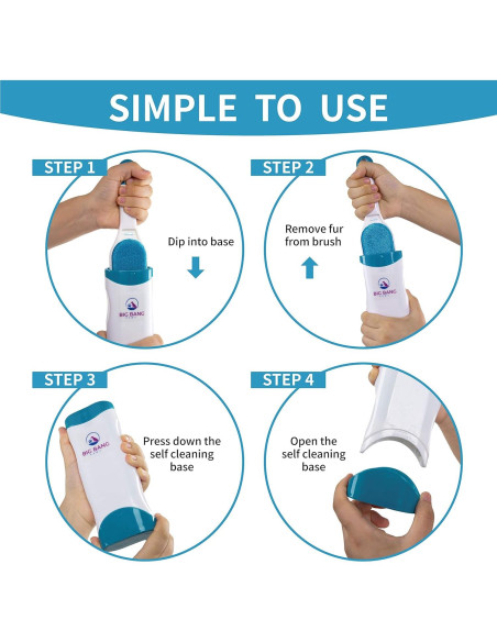 Cepillo Quitapelos Big Bang Paws con Base Autolimpieza