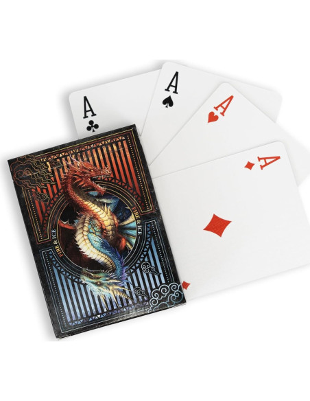 Baraja de Cartas Temática Dragón Fuego y Hielo Springbok
