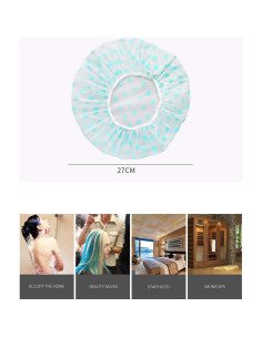 Gorros de Ducha Reutilizables TCOTBE 6 Piezas EVA Impermeables 2