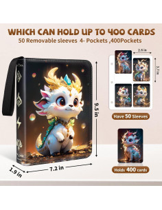 Carpeta Tenmorn para Cartas TCG 400 Bolsillos Negra 2