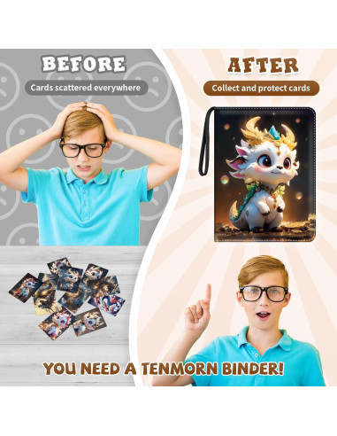 Carpeta Tenmorn para Cartas TCG 400 Bolsillos Negra